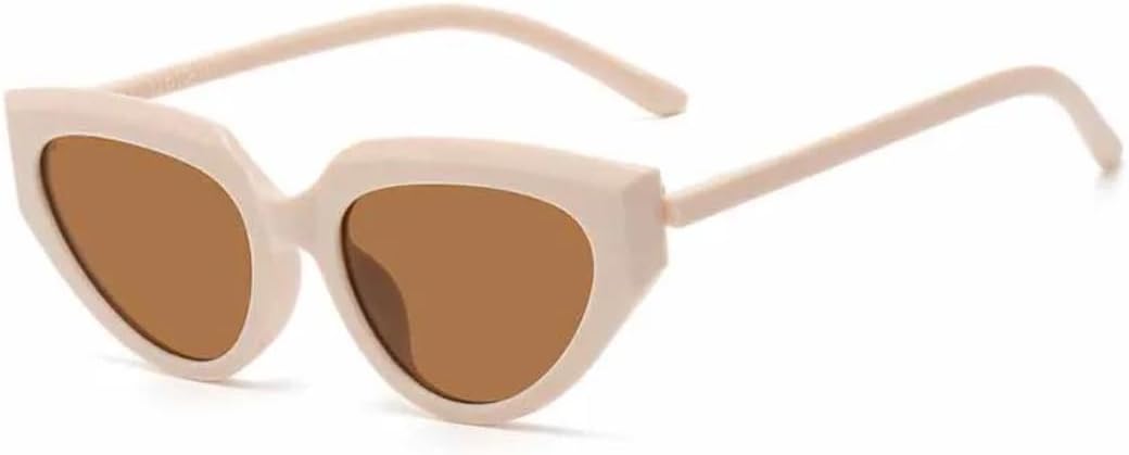 

Солнцезащитные очки с защитой UV400 | Панк-стиль "кошачий глаз" | Серые линзы | для женщин и мужчин | для занятий спортом на открытом воздухе и вождения DSVIGF, Beige Brown