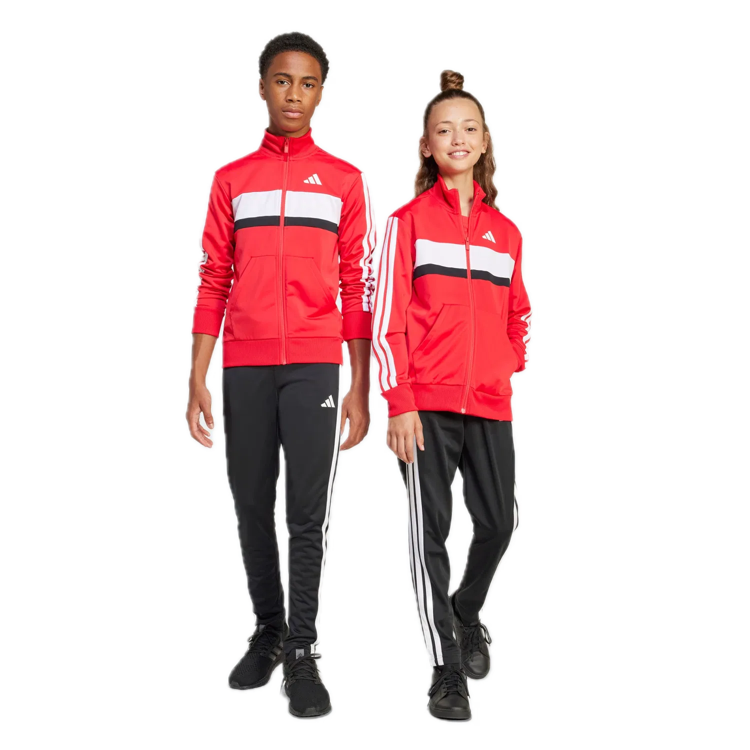 Детский спортивный костюм с тремя полосками Adidas, красный — фото 2