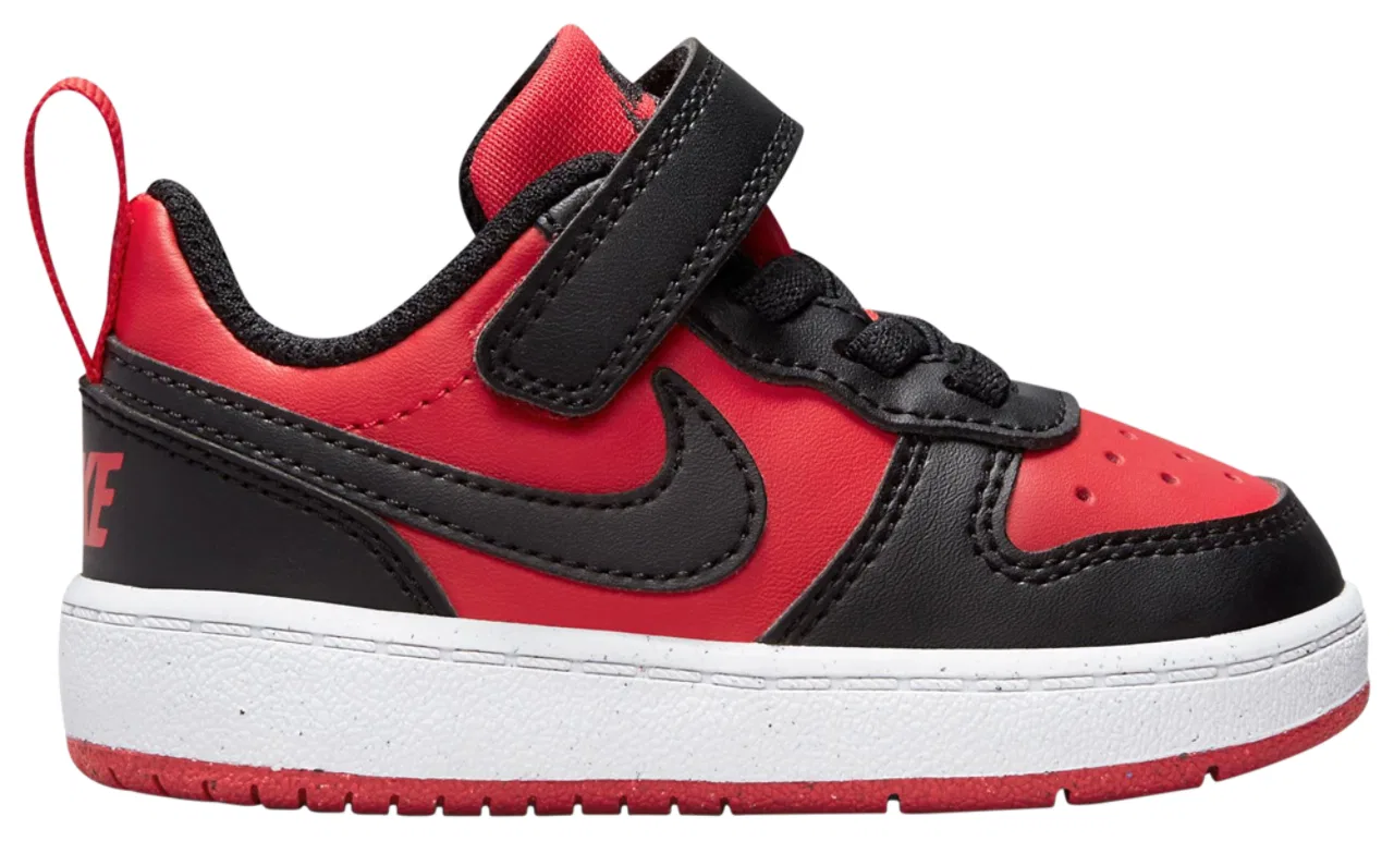 Кроссовки для мальчиков ясельного возраста Court Borough Low Recraft Nike, черный/красный/белый — фото 2