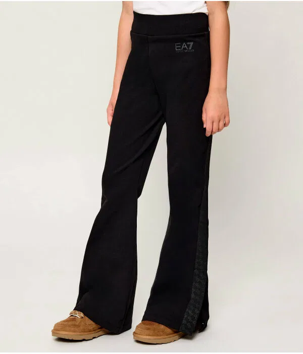 Детские брюки для девочек Flare Fit EA7, черный