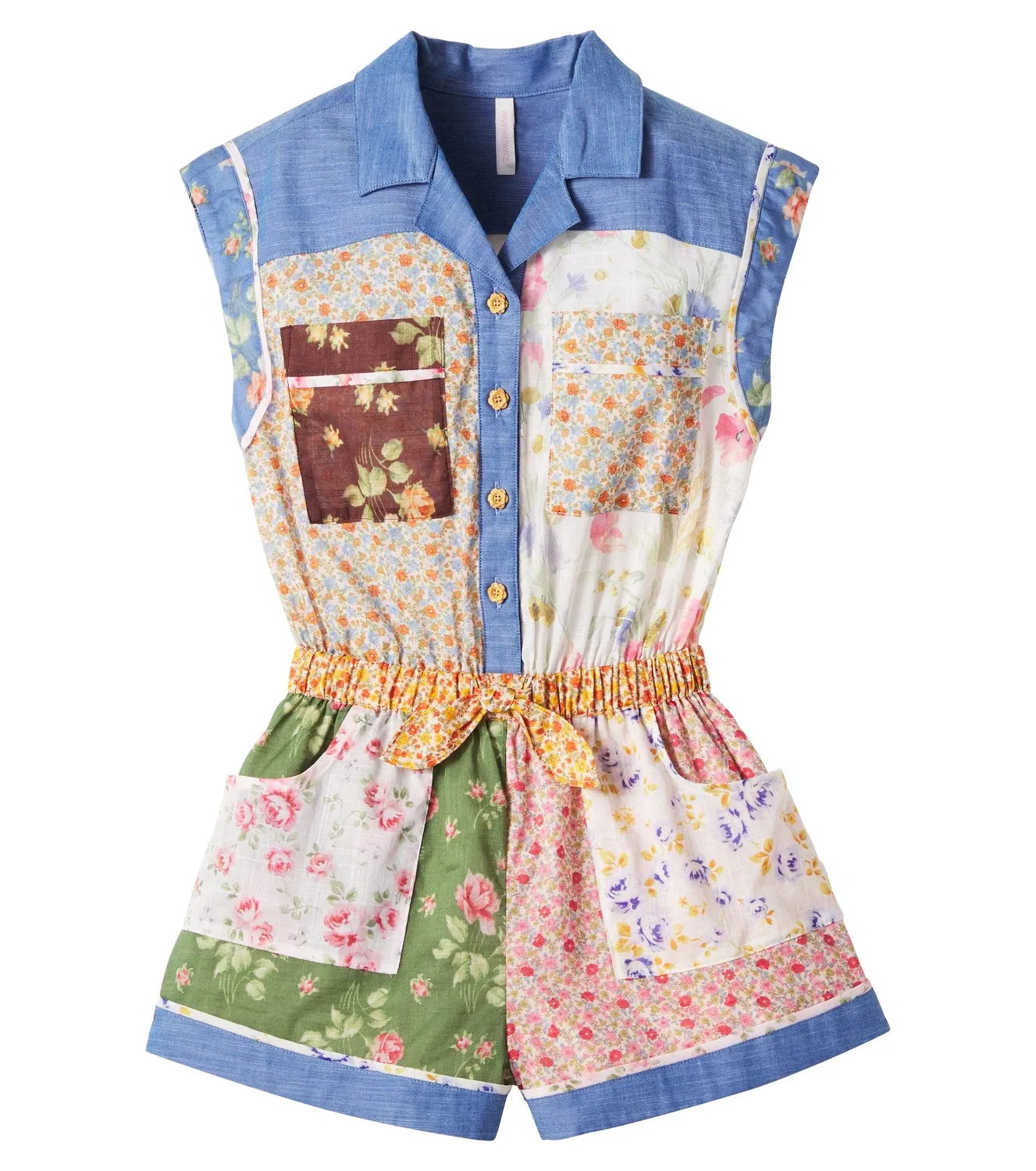 Комбинезон с цветочным принтом Zimmermann Kids, мультиколор