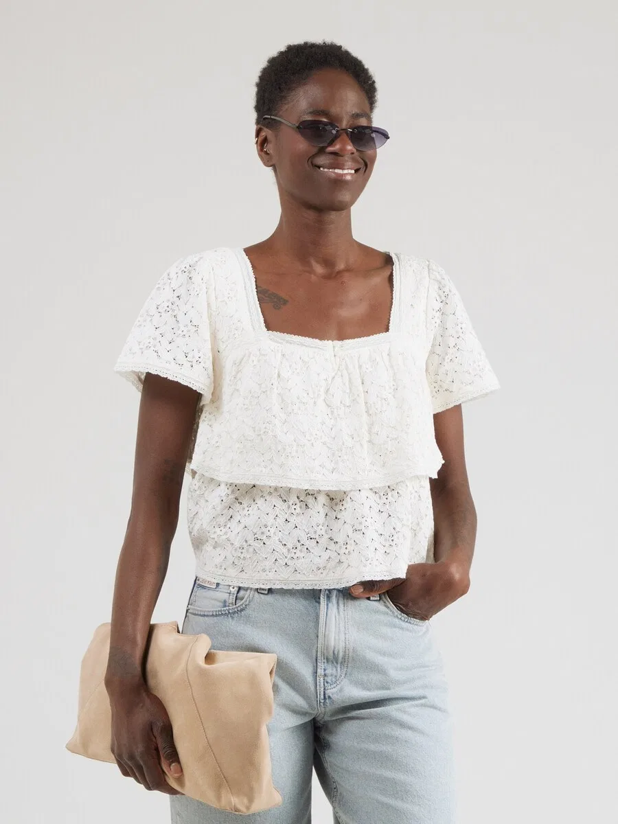 Блузка LEVI'S 'Dom Ss Lace Blouse' белого цвета — фото 2