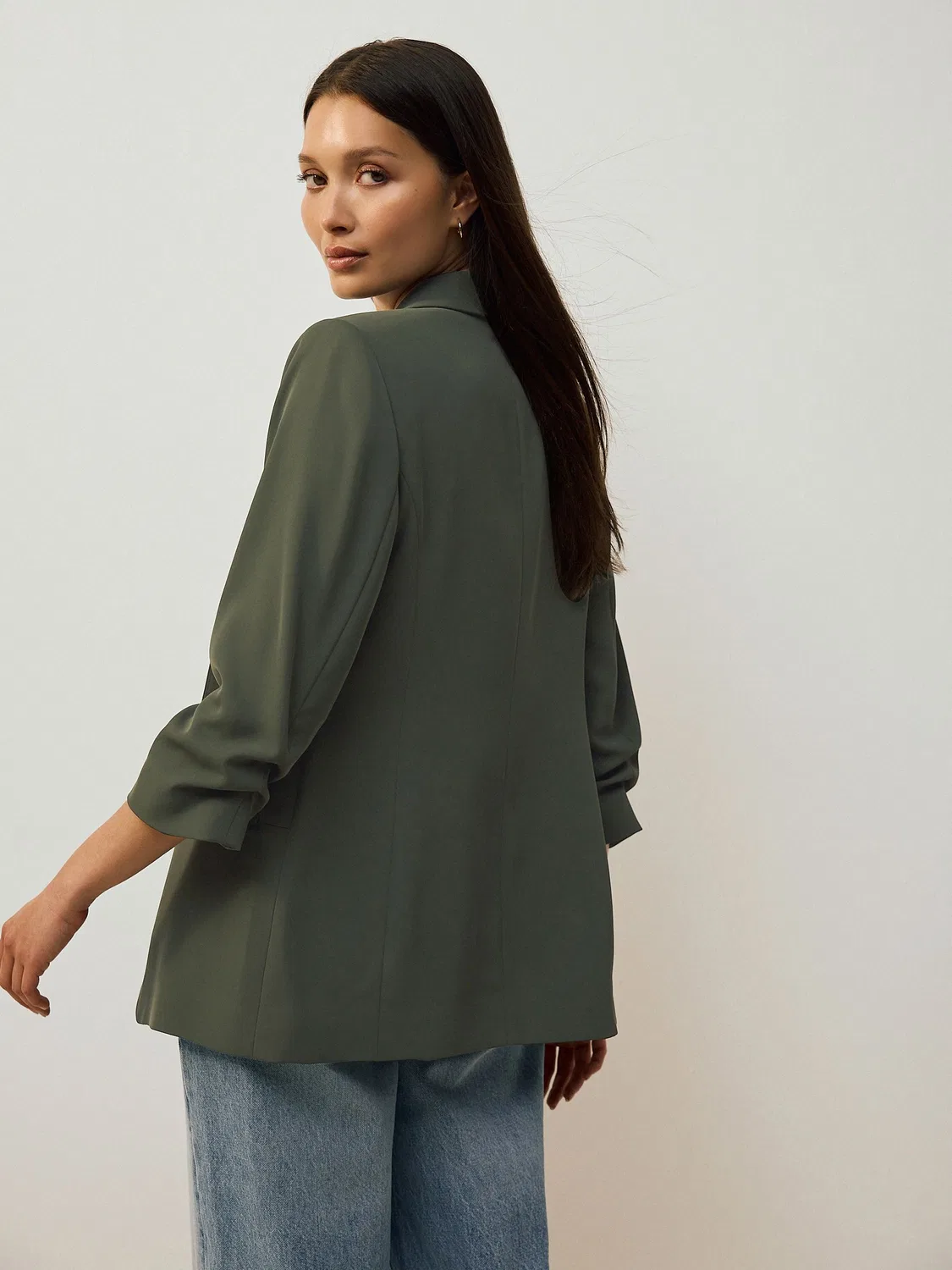 Блейзер свободного кроя с рукавами-буф, Khaki Green Next — фото 3