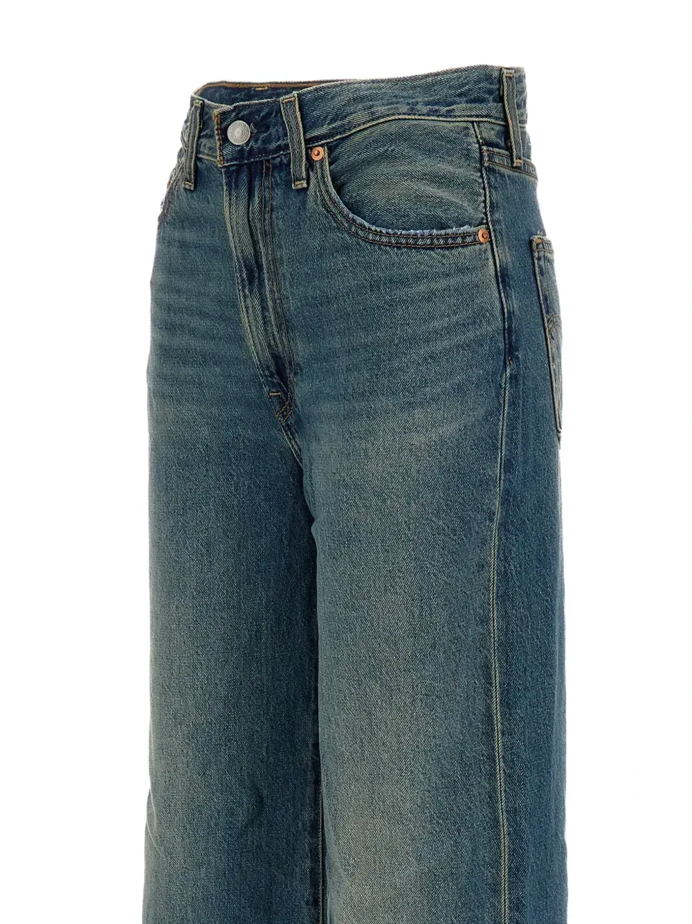 Широкие джинсы с эффектом потертости Levi's, синий — фото 3