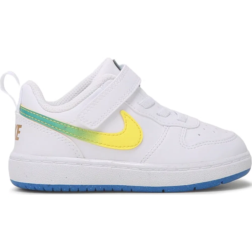 Детские кроссовки Kids' court borough low recraft для малышей Nike, White/Blue/Yellow — фото 2