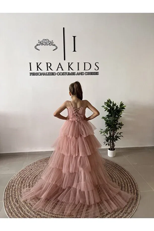 Детское платье для девочек с пайетками Ikrabutikbursa, Powder — фото 4