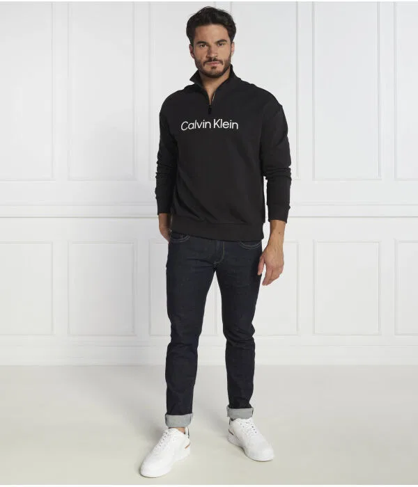 Мужская флисовая кофта с молнией Hero Logo Quarter Zip Calvin Klein, черный — фото 2