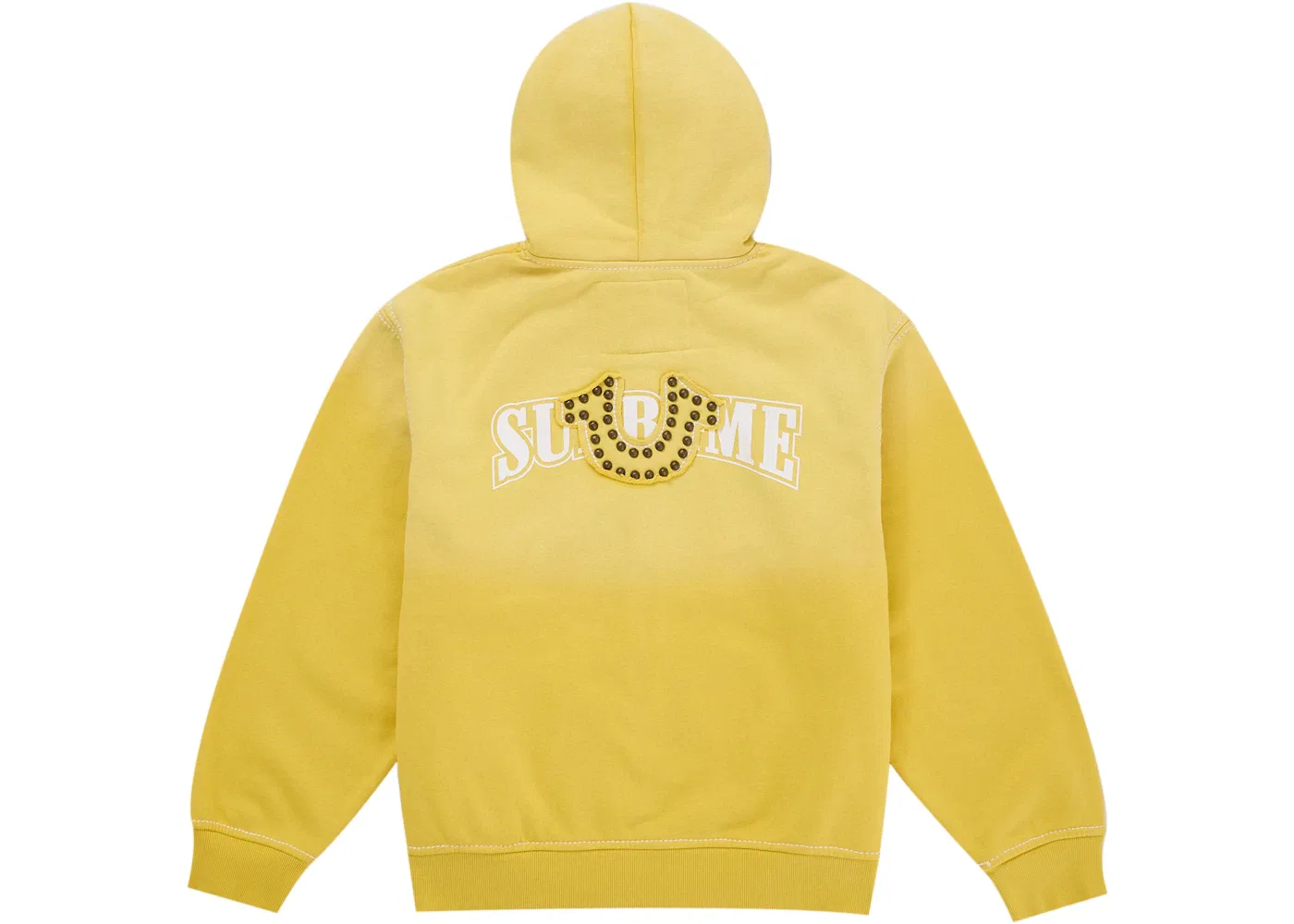 Мужская худи на молнии с капюшоном с принтом Sweatshirt (FW25) Supreme, Yellow — фото 2