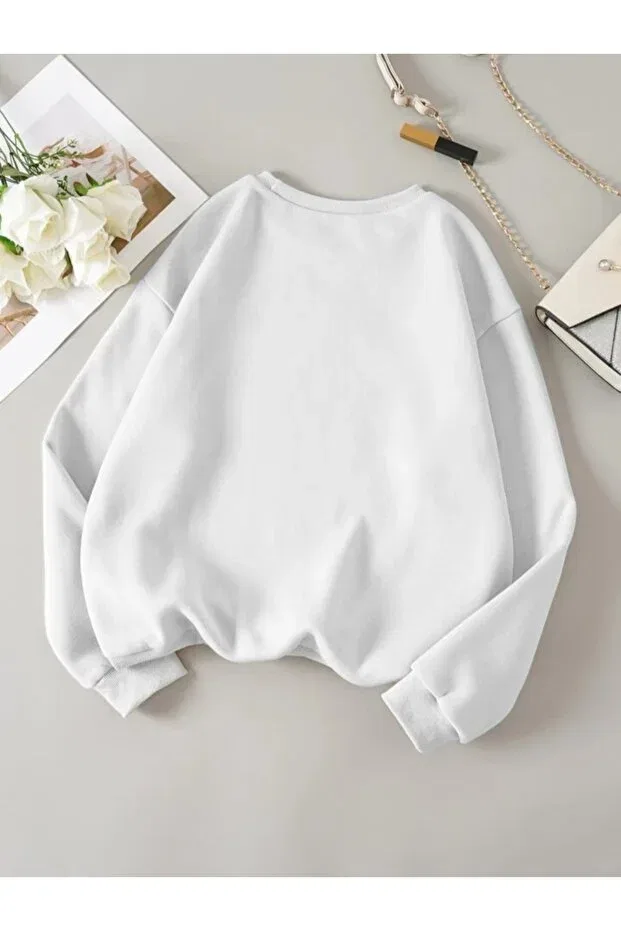 Детские свитшот для девочек хлопковый Moon Printed Serays Moda, White — фото 2