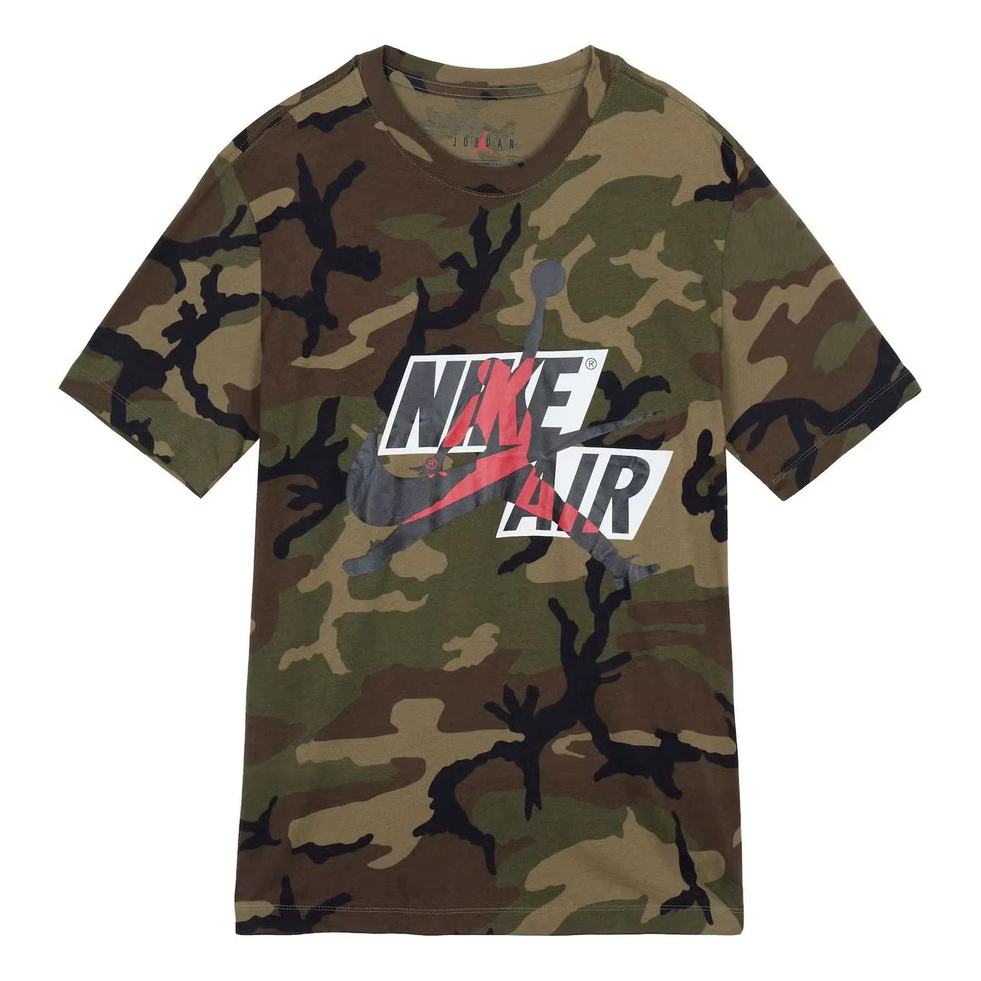 Футболка с камуфляжным принтом Air Jumpman Classics Camo Jordan, оливковый