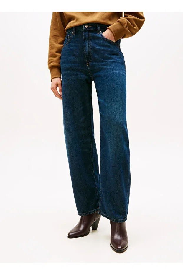 Женские джинсы с широкой штаниной Tommy Hilfiger, Dark Blue — фото 2