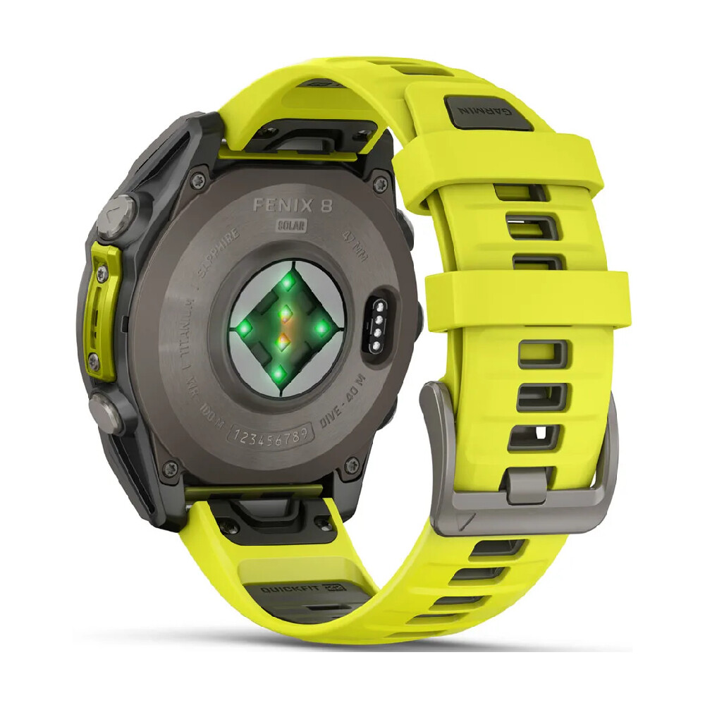 Умные часы Garmin Fenix 8, Solar Sapphire, 47 мм, 1.3", Wi-Fi, титановый/желтый — фото 4