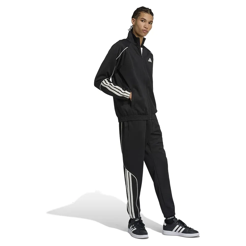 Мужской спортивный костюм с фирменными лампасами Adidas 3 Stripes, Black — фото 3