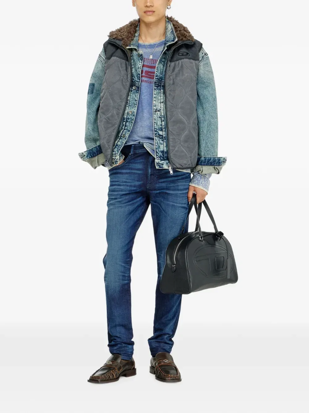 Приталенные джинсы прямого кроя 2062 D-Strukt Joggjeans Diesel, синий — фото 2