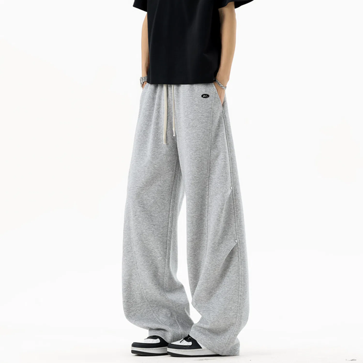 Детские трикотажные спортивные штаны с принтом Knitted Sweatpants WARRIOR Black DIY Badge — фото 4