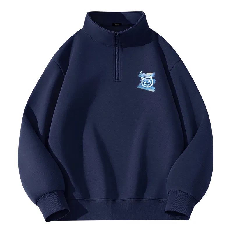 Детский свитшот с принтом MINISO, Heather Gray (B Graffiti Blue Bear Chest Logo) — фото 3