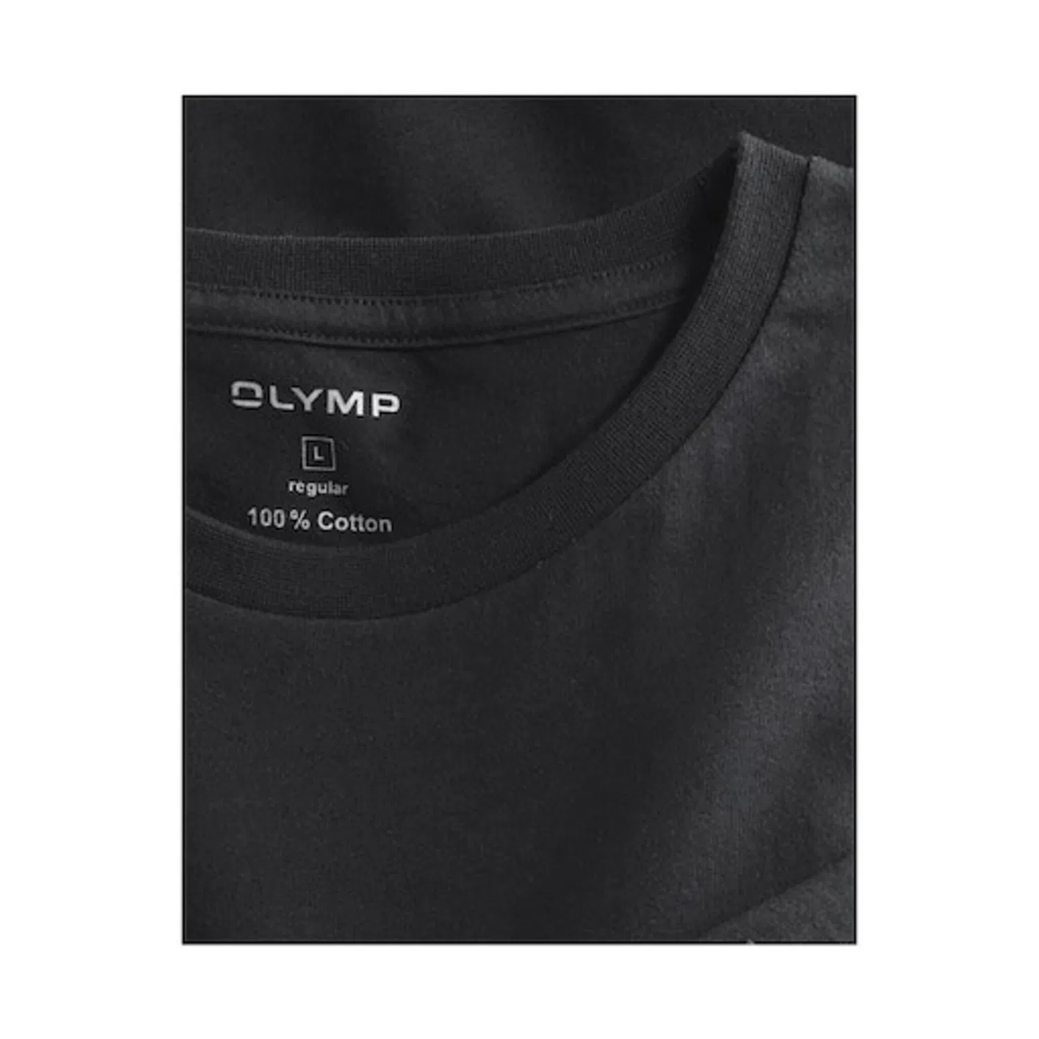 Детская хлопковая футболка с круглым вырезом OLYMP, Black — фото 2