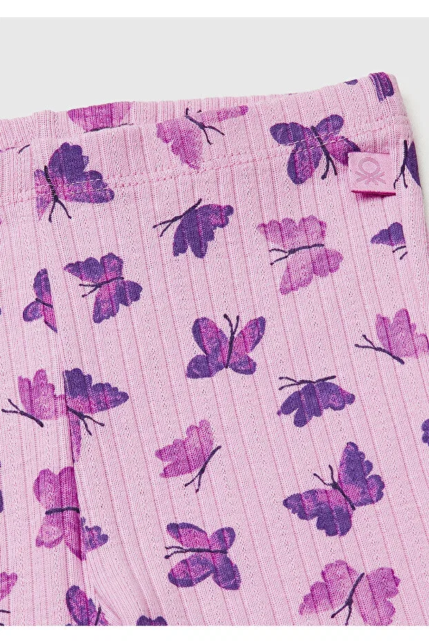Детские леггинсы для девочек с принтом United Colors Of Benetton, Lilac — фото 3