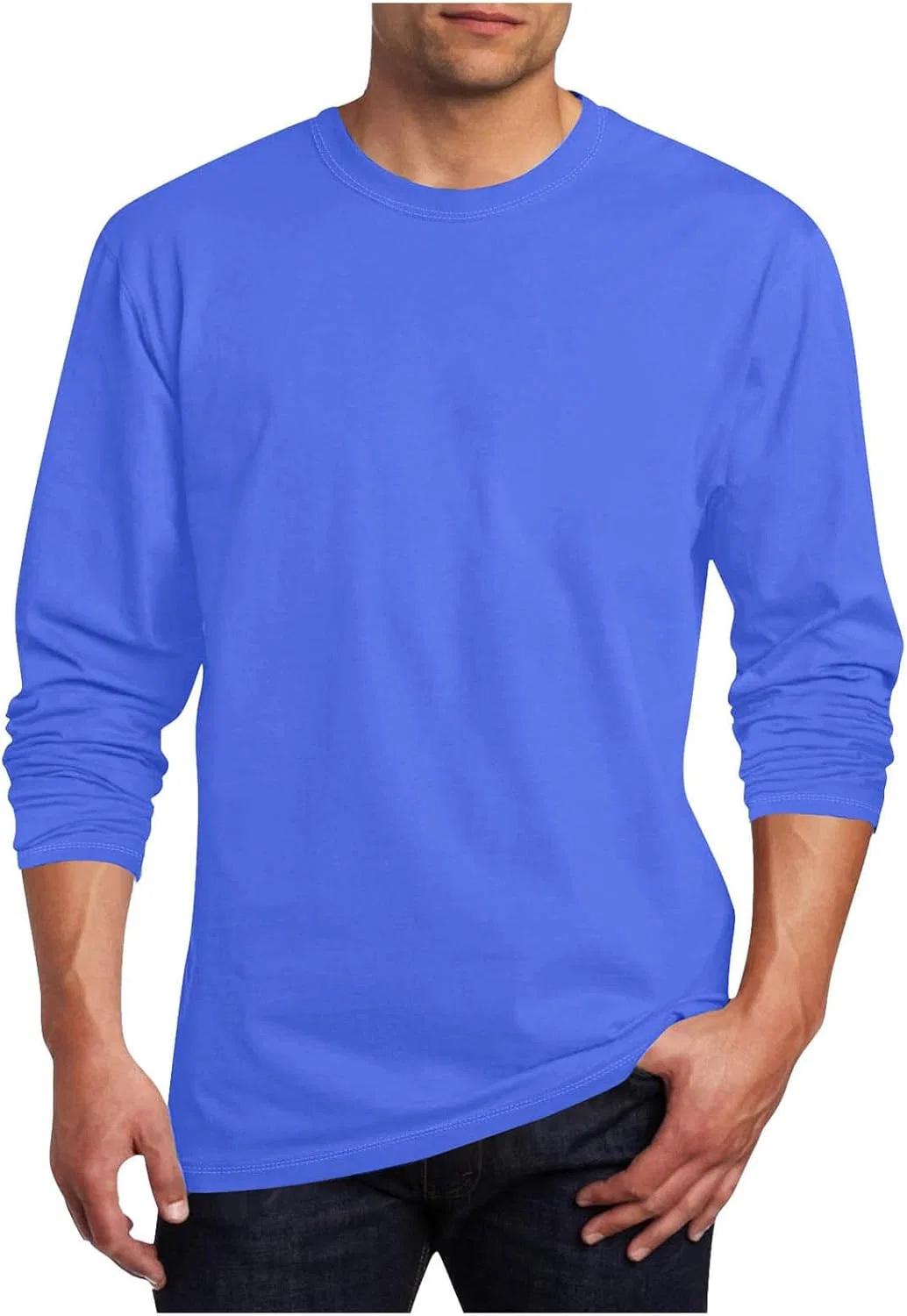 Мужская футболка с длинным рукавом Polyester Cotton Blend, Blue