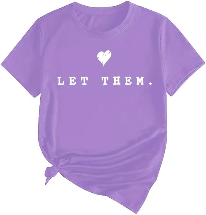 Женская футболка с полосками Let Them, Light Purple