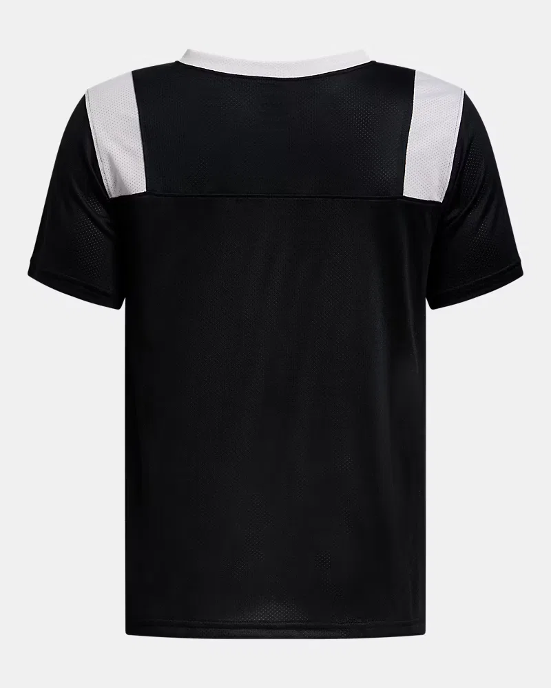 Детская спортивная футболка из дышащей сетки UA Big Win Flag UnderArmour, Black/White — фото 4
