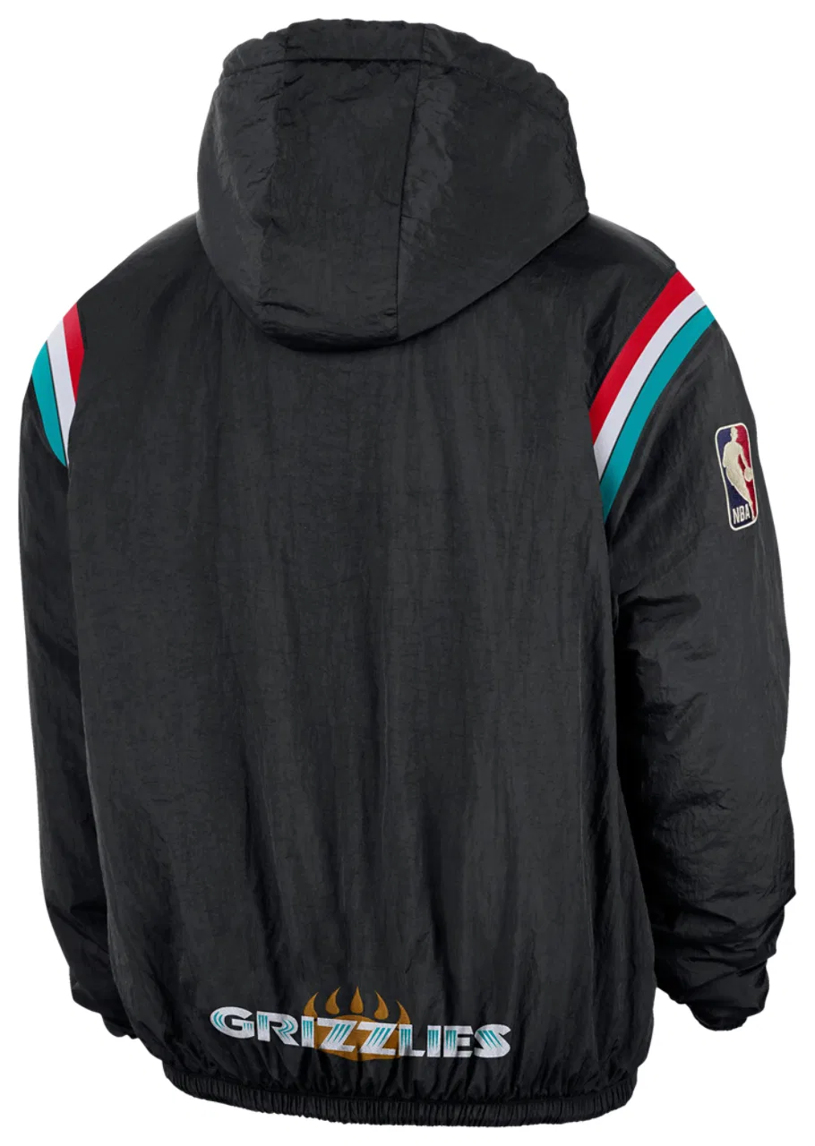 Мужская кофта с принтом Grizzlies Woven LND Half-Zip Nike, цвет Black/Multi — фото 2