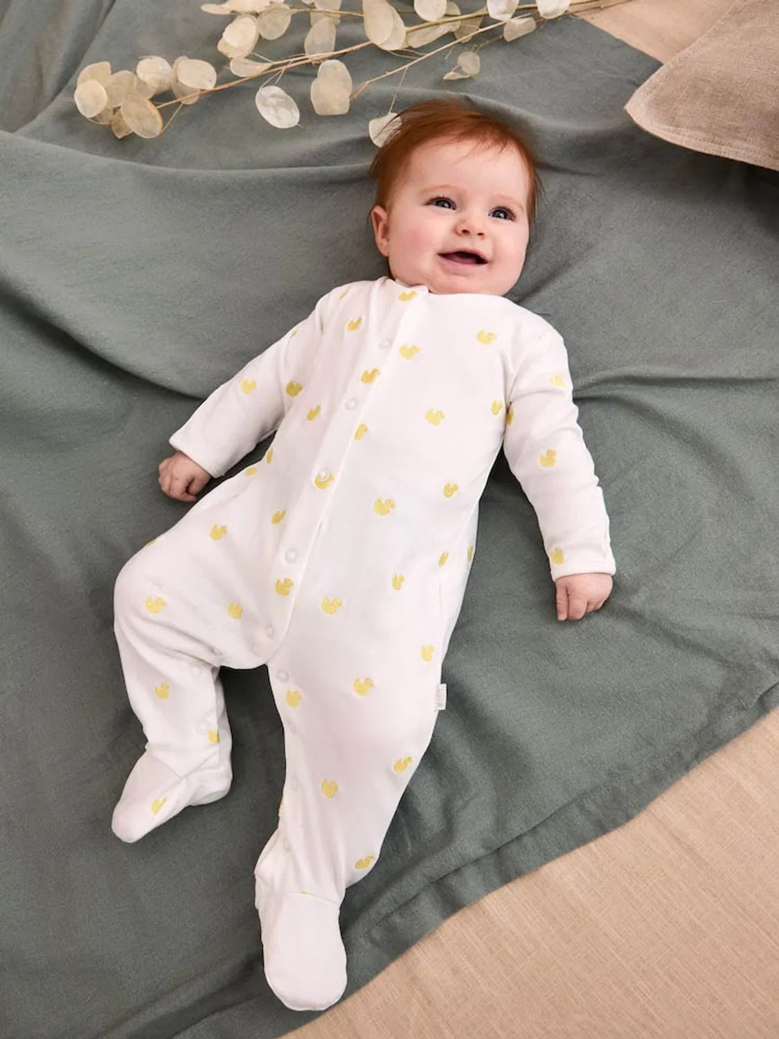 Комбинезон для сна с вышивкой утки, JoJo Maman Bébé, желтый — фото 4