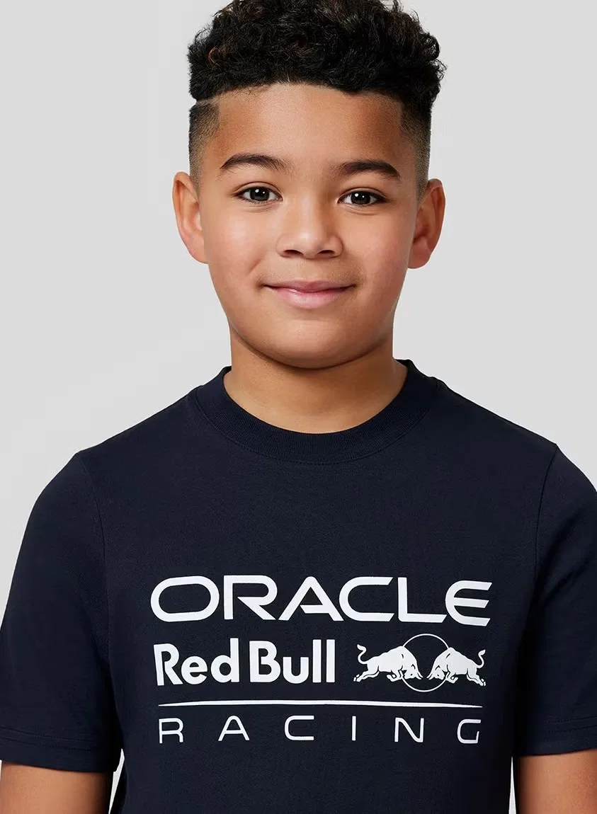 Футболка с крупным логотипом детская Large Front Logo Red Bull, темно-синий — фото 3
