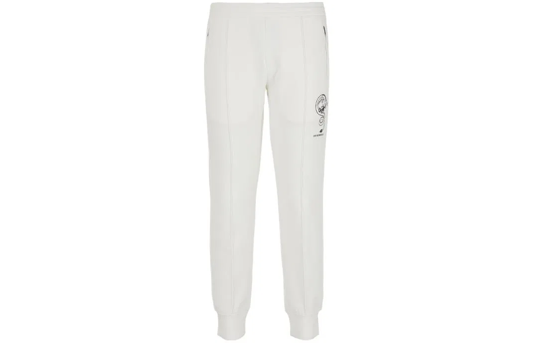 Мужские повседневные брюки Year Of The Dragon EMPORIO ARMANI, White