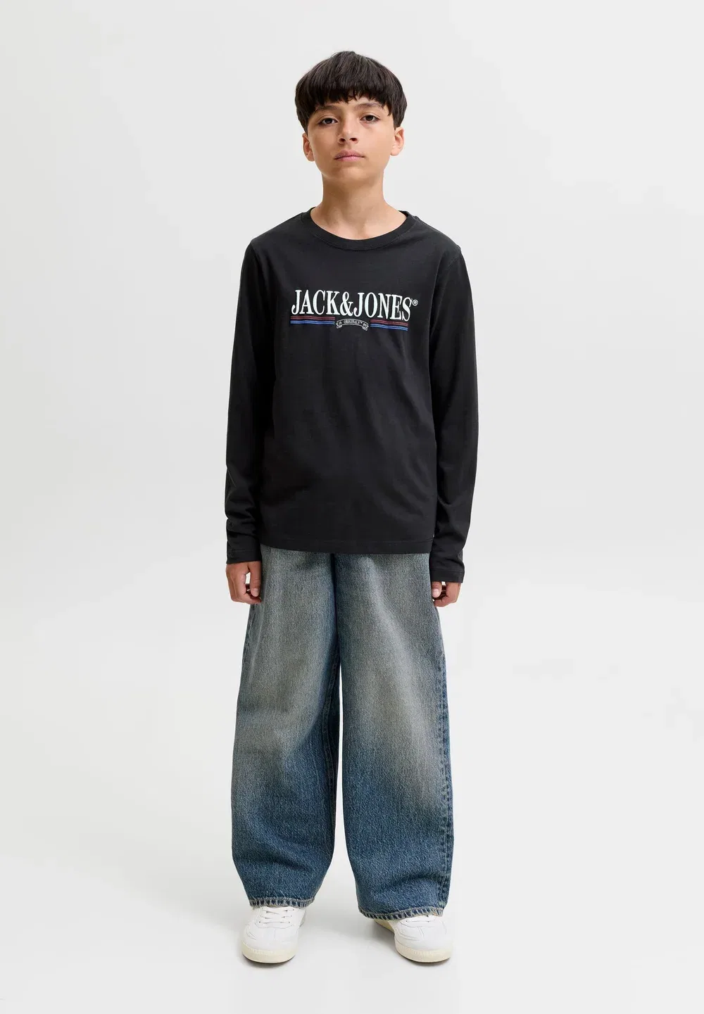 Футболка с длинными рукавами Jorfrederiksberg graphic box tee ls jnr - топ с длинными рукавами Jack & Jones Junior, Black Detail Jj
