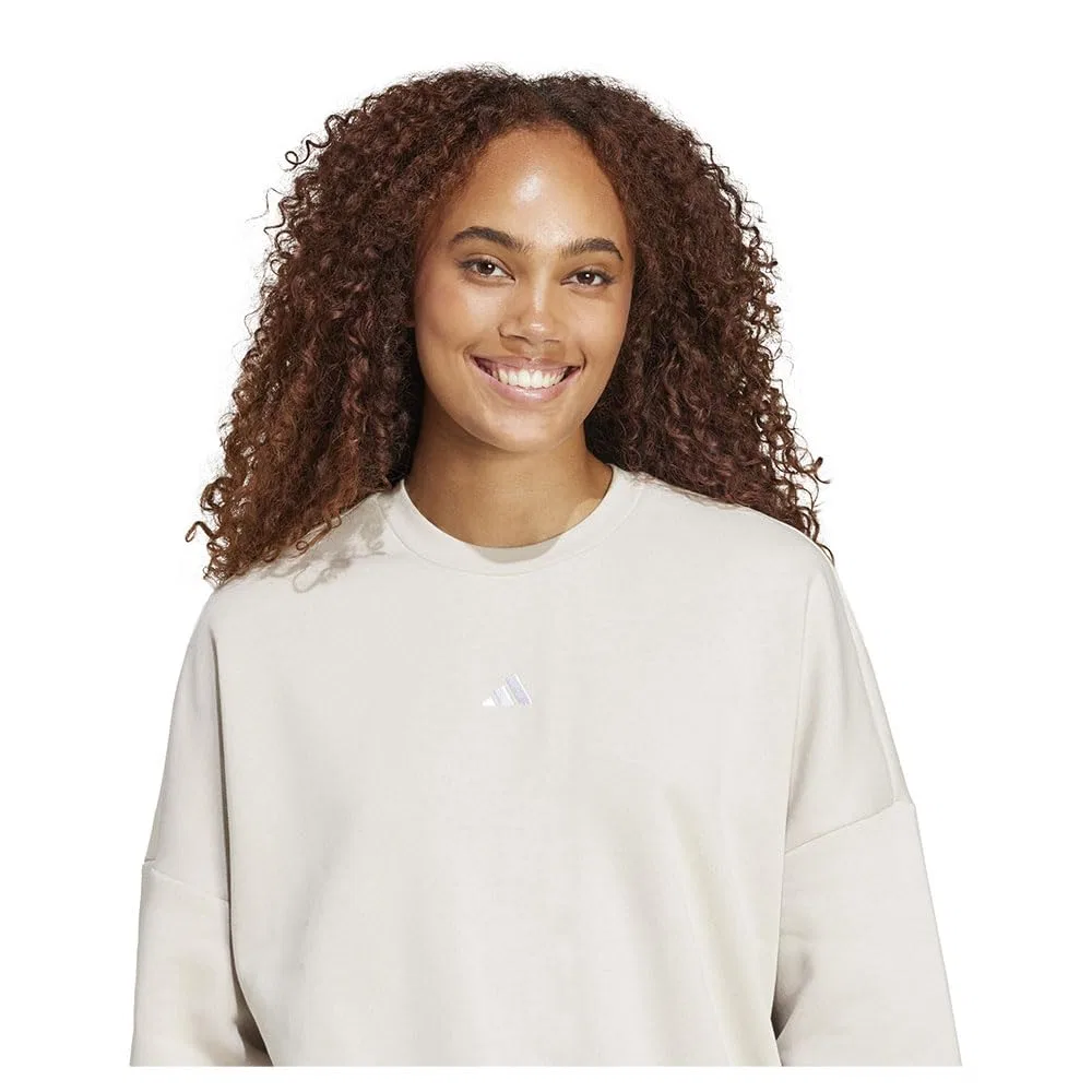 Женский свитшот свободного кроя с логотипом adidas, Wonder Alumina/White — фото 3
