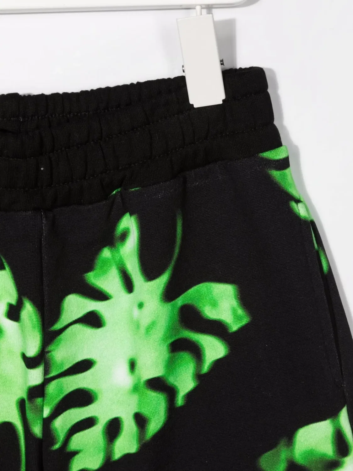 Хлопковые шорты с принтом листьев MSGM, черный — фото 2