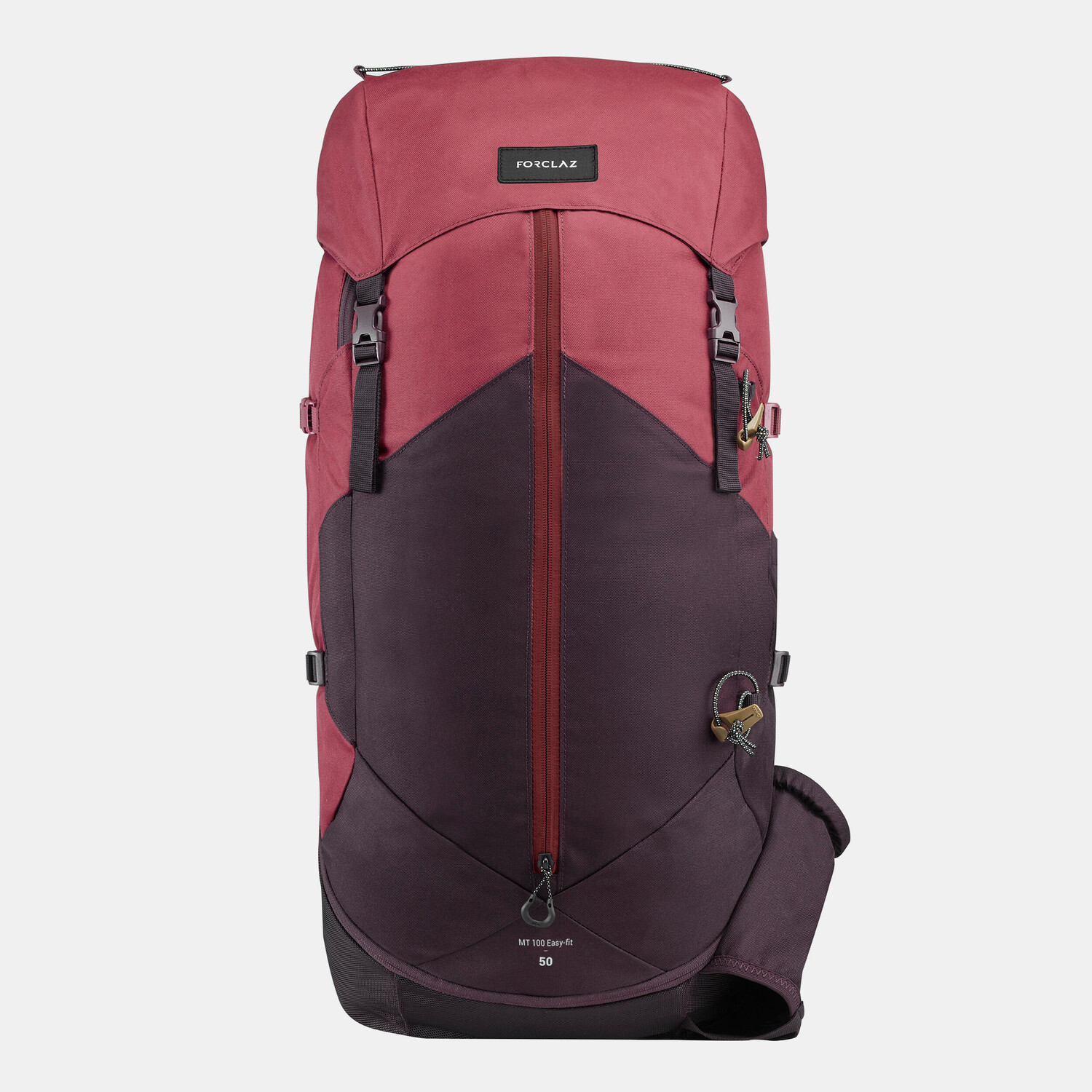 Рюкзак туристический женский 50 л Forclaz Easyfit MT100, бордо/фиолетовый — фото 3