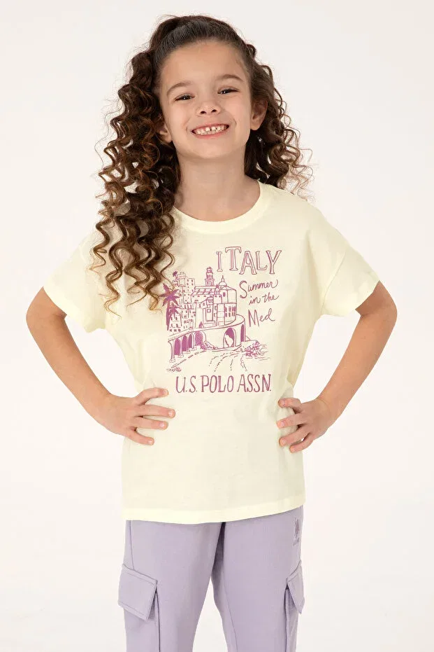 Детская футболка для девочек хлопковая U.S. Polo Assn., Nude Color
