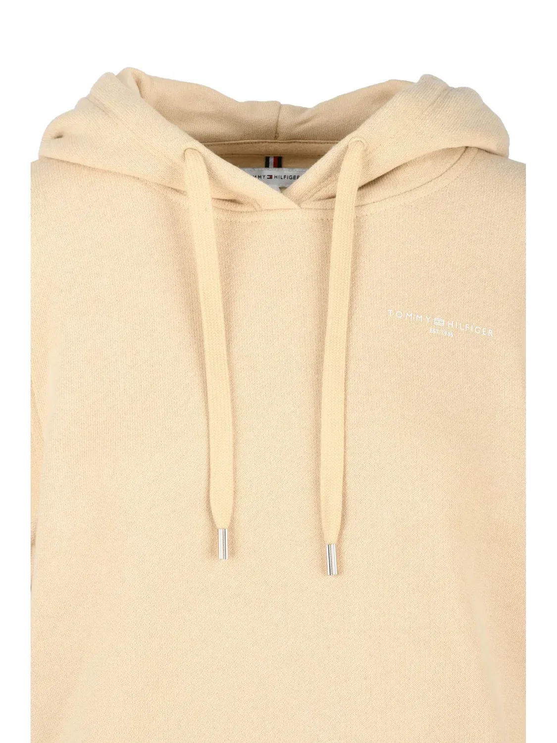 Женское укороченное худи с капюшоном на шнурке Tommy Hilfiger, Neutrals — фото 3