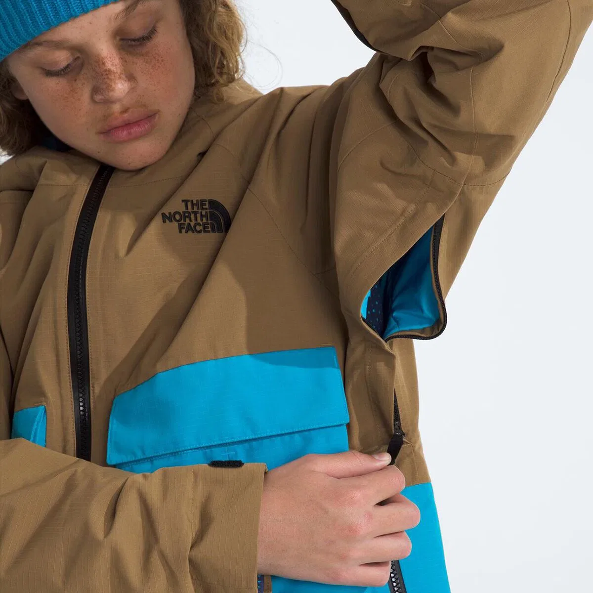 Детская куртка для мальчиков с утеплителем The North Face, Utility Brown Meridian Blue — фото 4
