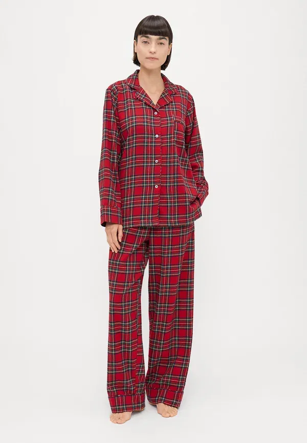 Комплект пижамы фланелевый Madison pj, Polo Ralph Lauren, красный/зеленый — фото 2