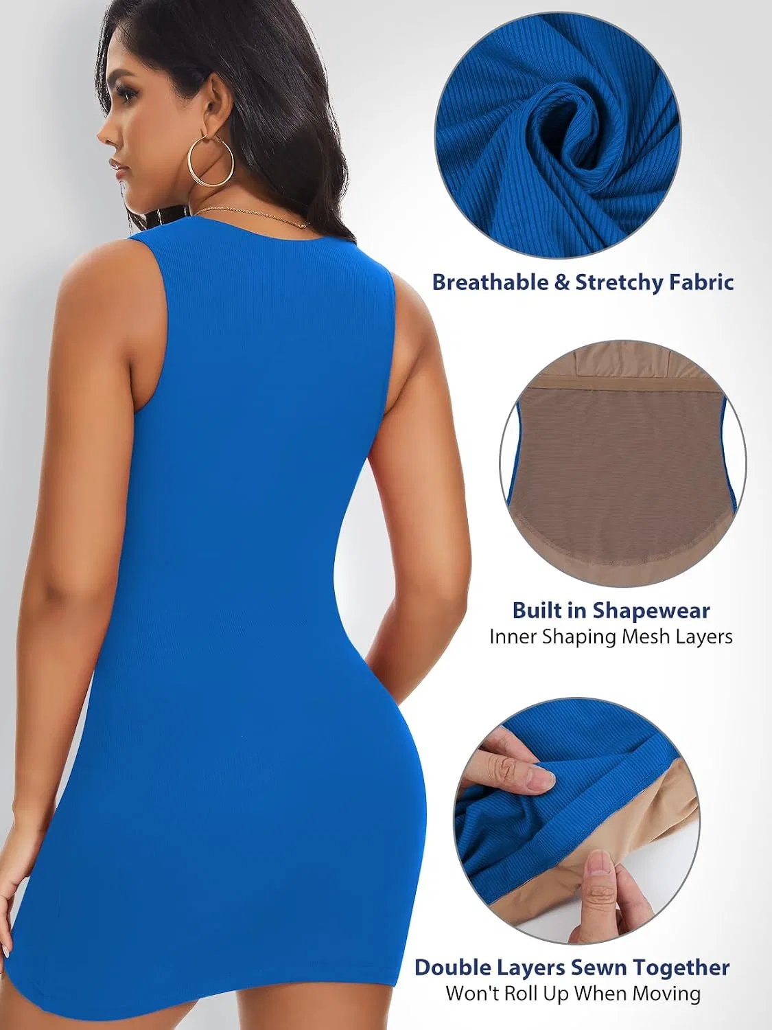 Женское платье-трапеция с утягивающим эффектом, без рукавов, Shaper Dress — фото 2