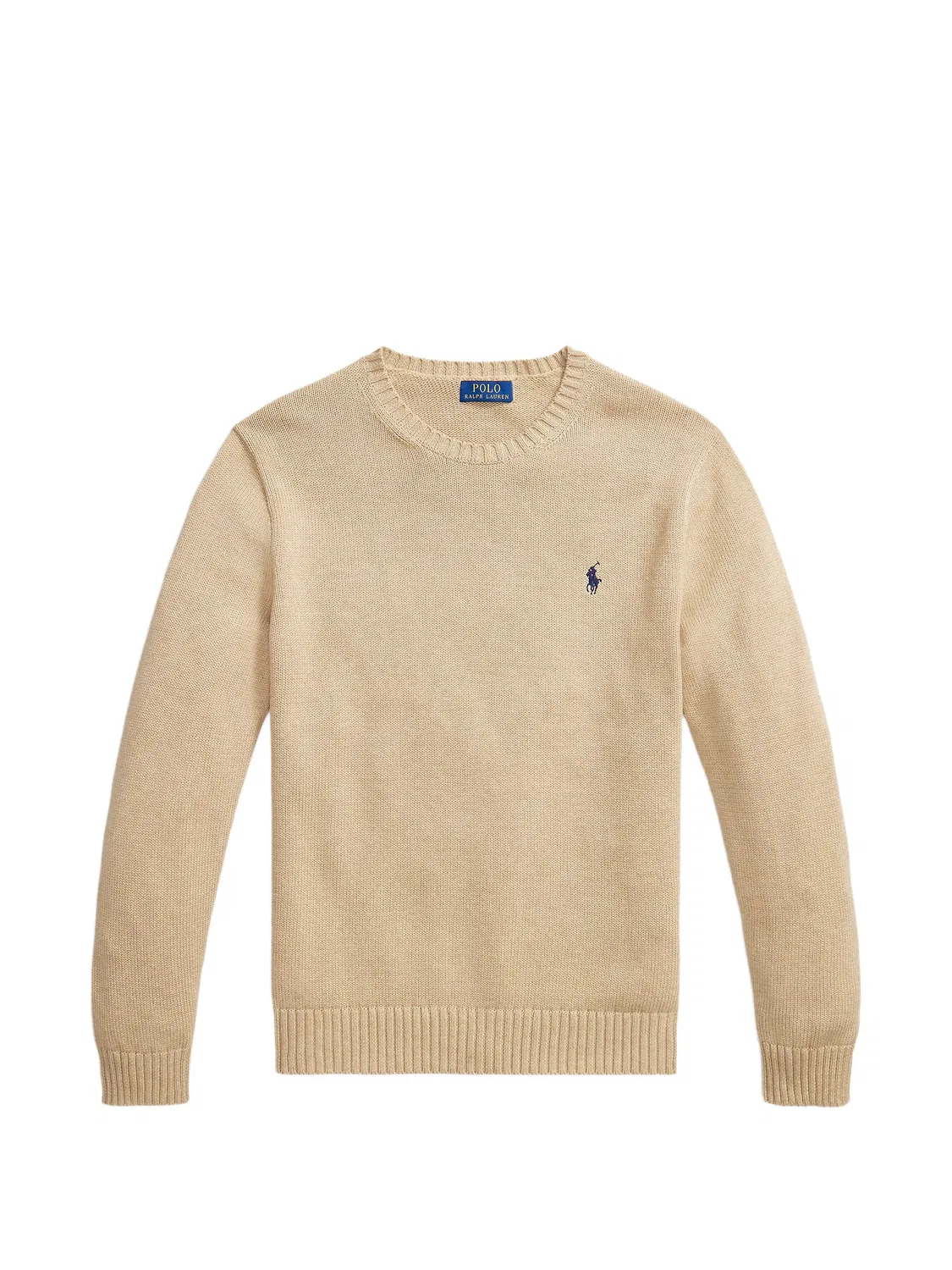 Джемпер с круглым вырезом нейтральных тонов Polo Ralph Lauren, нейтральные