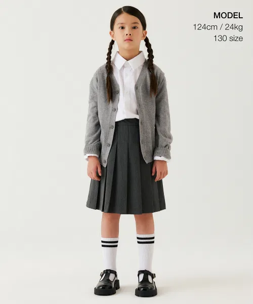Детская юбка плиссе с длиной миди Medium Grey MUSINSA STANDARD KIDS, Medium Grey — фото 2