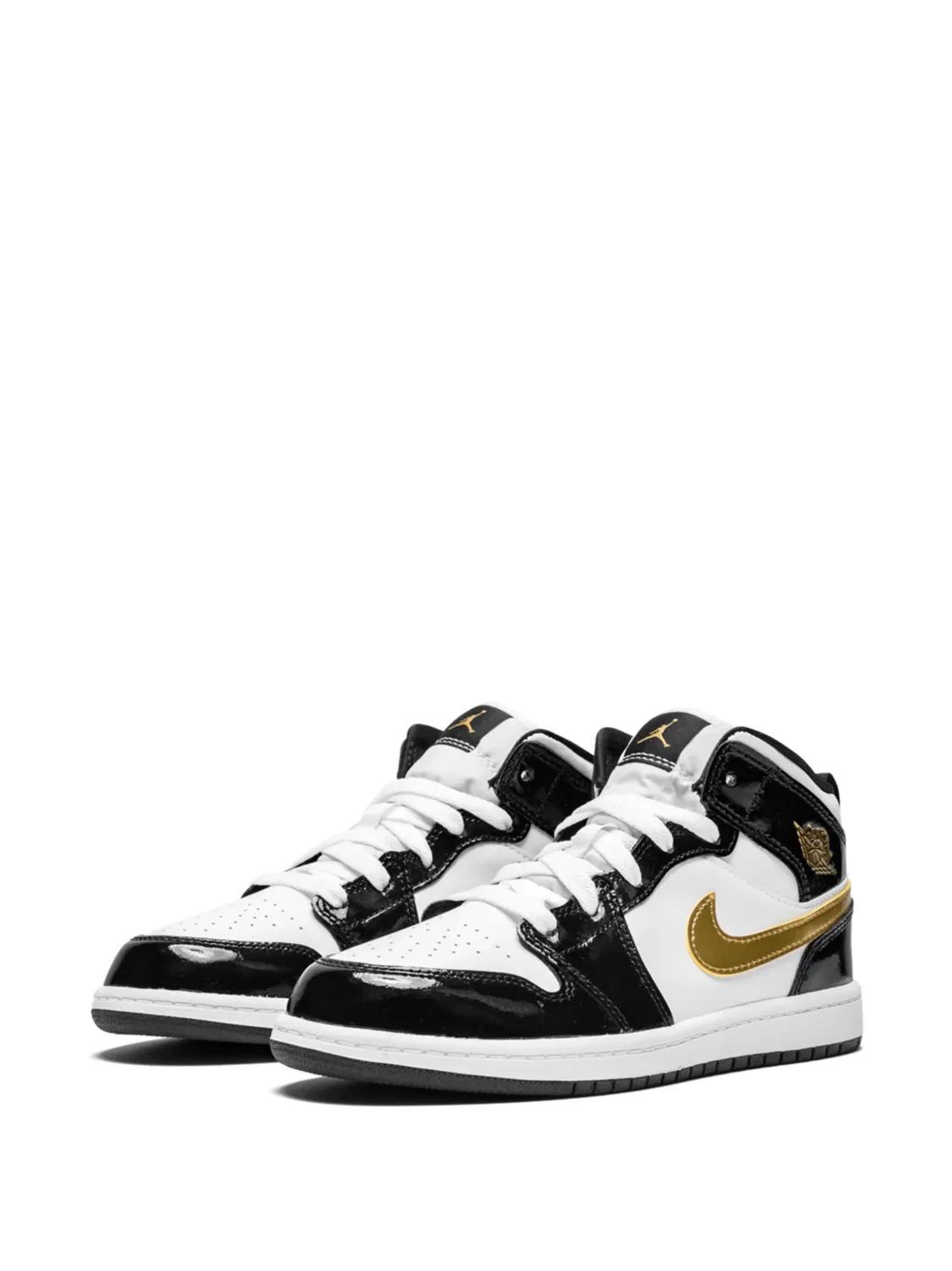 Кроссовки Jordan 1 MID SE в черно-золотом цвете — фото 2