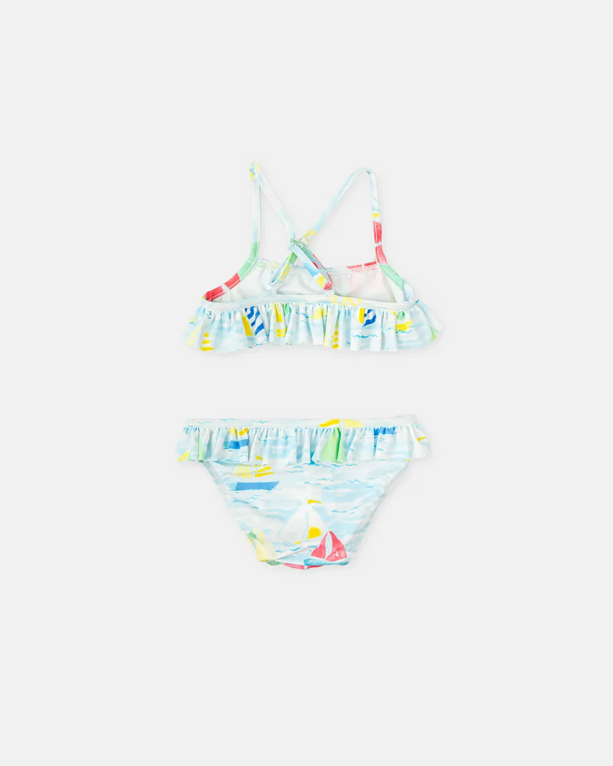 Детское бикини для девочек с принтом Bikini de niña con veleros Tutto Piccolo, Azul Claro — фото 3