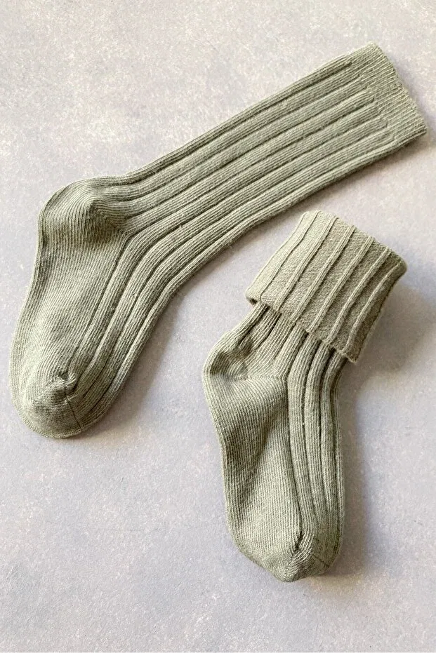 Детские носки для девочек хлопковые Knee Socks Li Puna, Khaki — фото 3