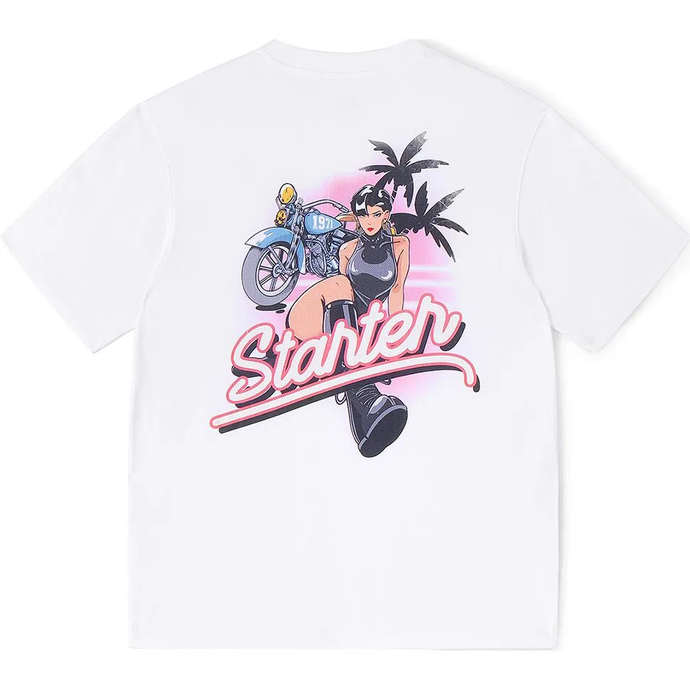 Детская футболка с круглым вырезом White Unisex White Crew Neck Moderate Straight Fit STARTER