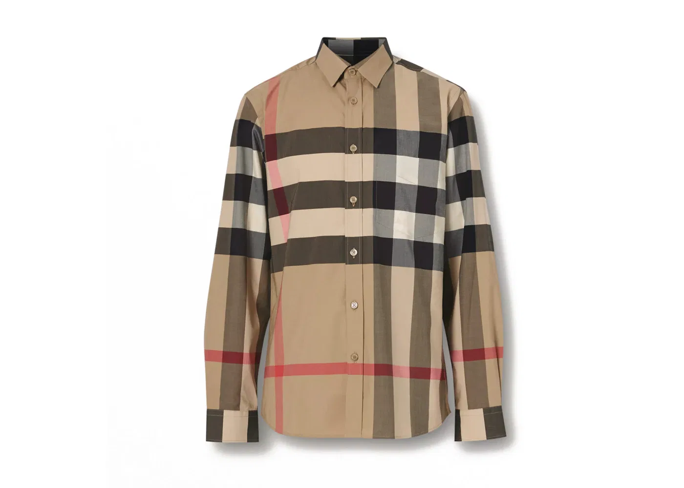 Мужская рубашка с длинным рукавом с принтом Burberry Shirt, Archive Beige