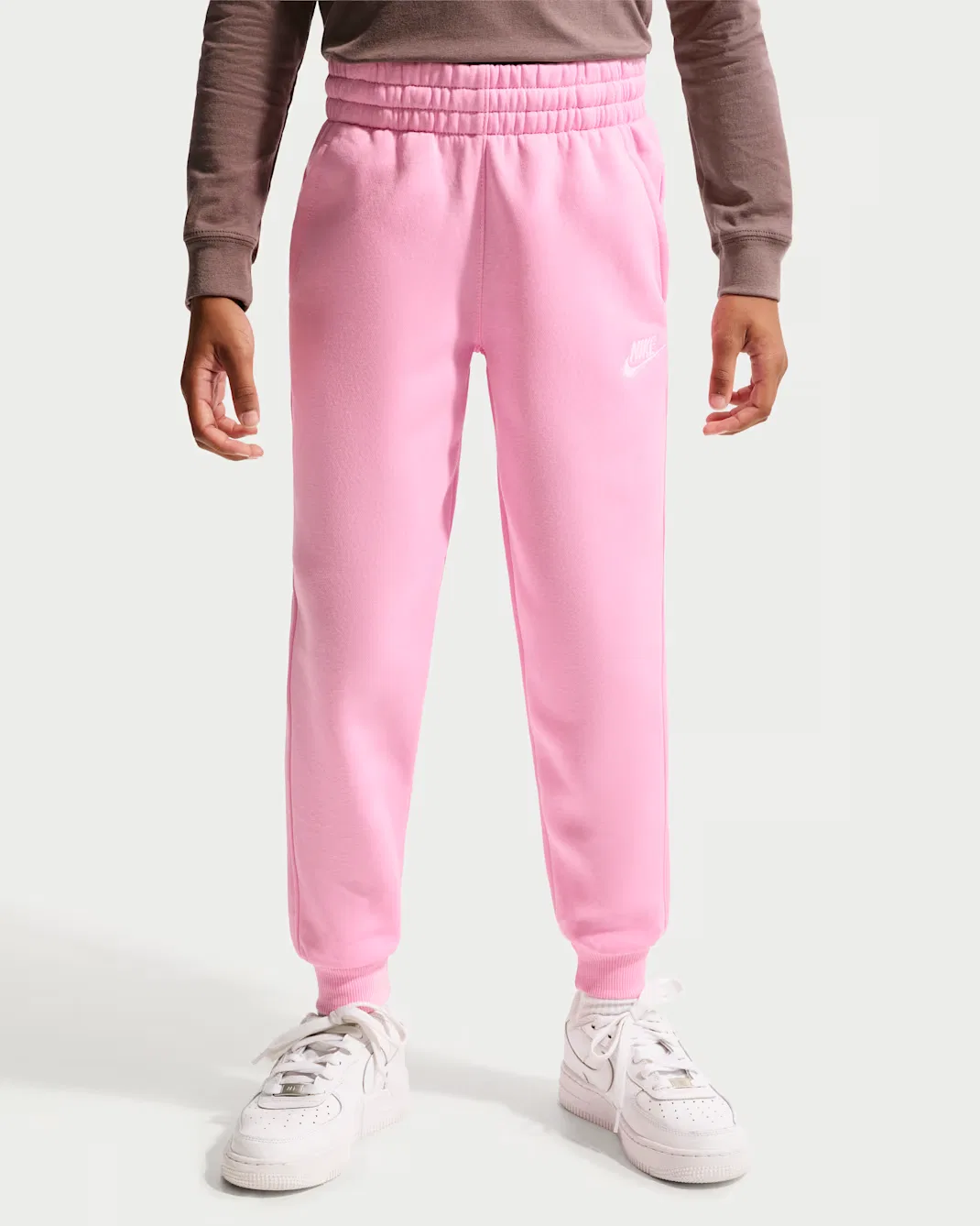 Детские спортивные штаны Nike Sportswear Club Fleece, Pink Rise/White — фото 2