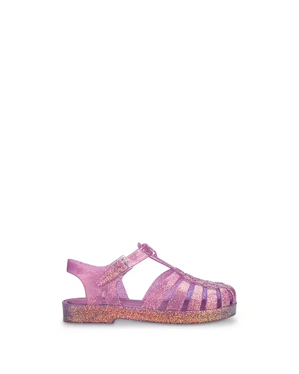 Детские сандалии для девочек с блестками Mini Melissa, Glitter Lilac — фото 4