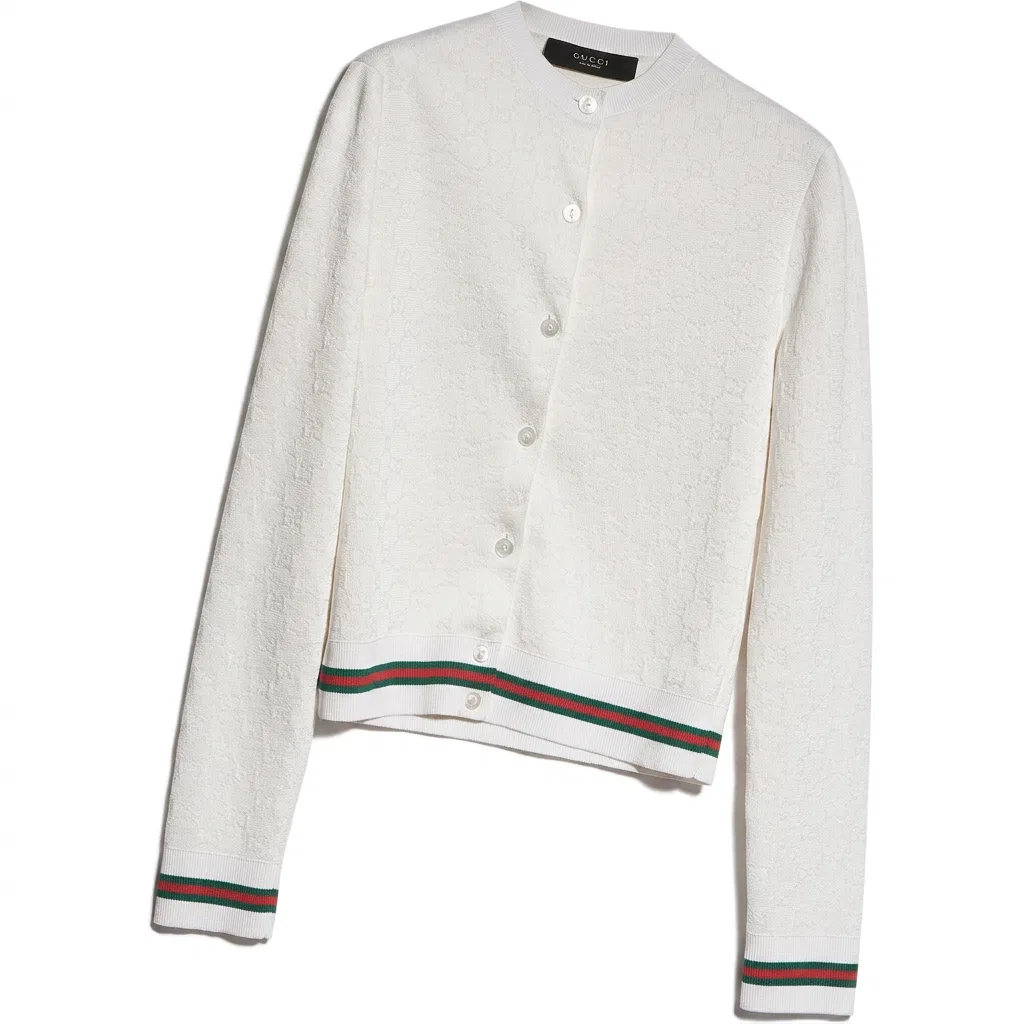 Женский джемпер с круглым вырезом и прямым кроем Ivory GUCCI, Ivory — фото 3
