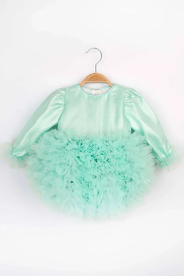 Детское платье для девочек с длинным рукавом Le Mabelle, Mint