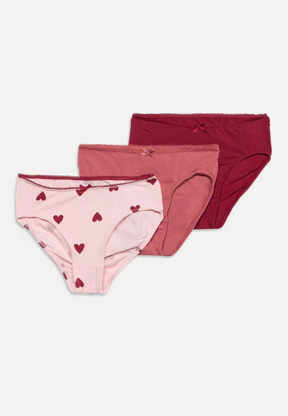 Nmfbriefs милые сердечки, набор из 3 штук - в стиле хипстеров Name It, Pink/Rumba Red/Mauvewood — фото 3